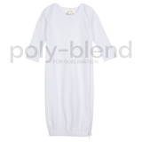 *Sublimation Blanks* Blank Unisex Long Sleeve Infant Gown with Hidden Zipper - Poly Blend